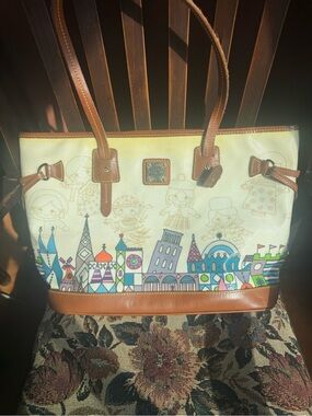 Dooney & Bourke Small World Ivory Multicolor Illustrated Tote
